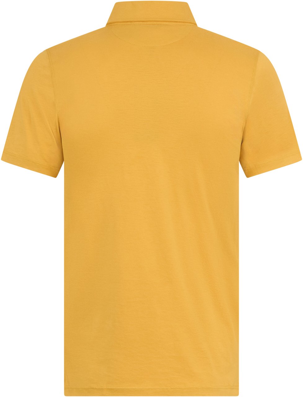 Moorer Yellow short polo, soft and breathable Geel