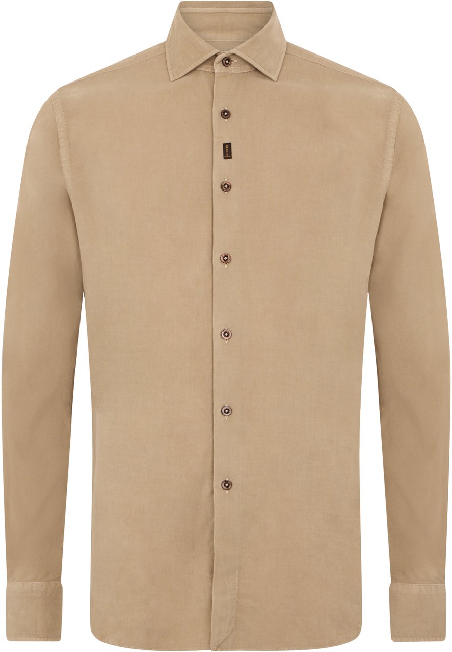 Moorer Elegant beige shirt with traditional collar Beige