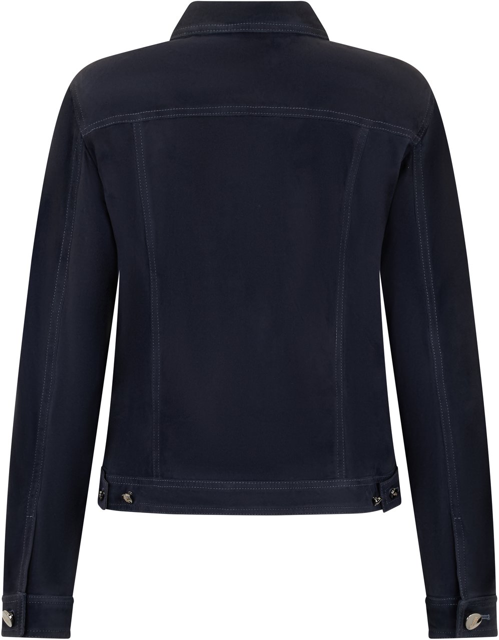 Moorer Elegant leather jacket with classic collar Zwart