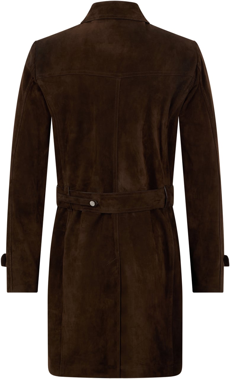 Moorer Classic dark brown coat, elegant and warm Bruin
