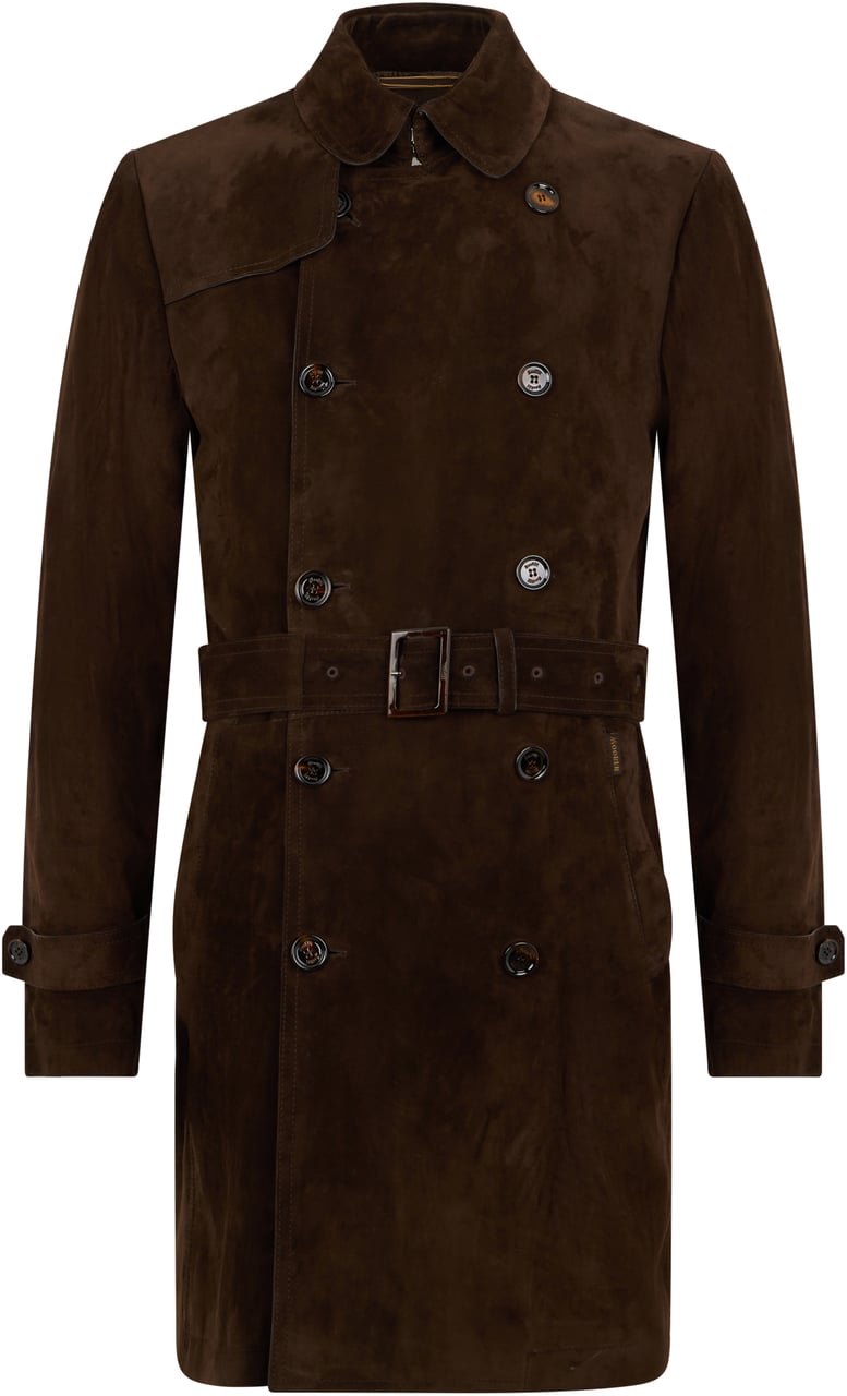 Moorer Classic dark brown coat, elegant and warm Bruin