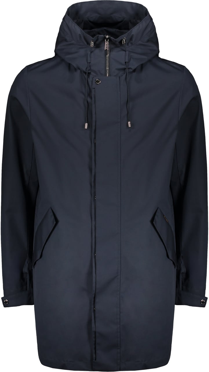 Moorer Hooded cotton parka Blauw