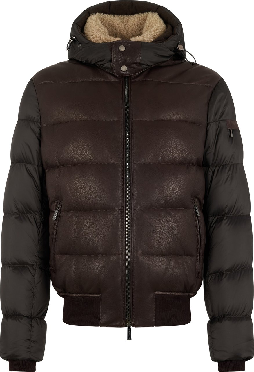 Moorer Padded jacket with hood, stylish and comfortable Bruin