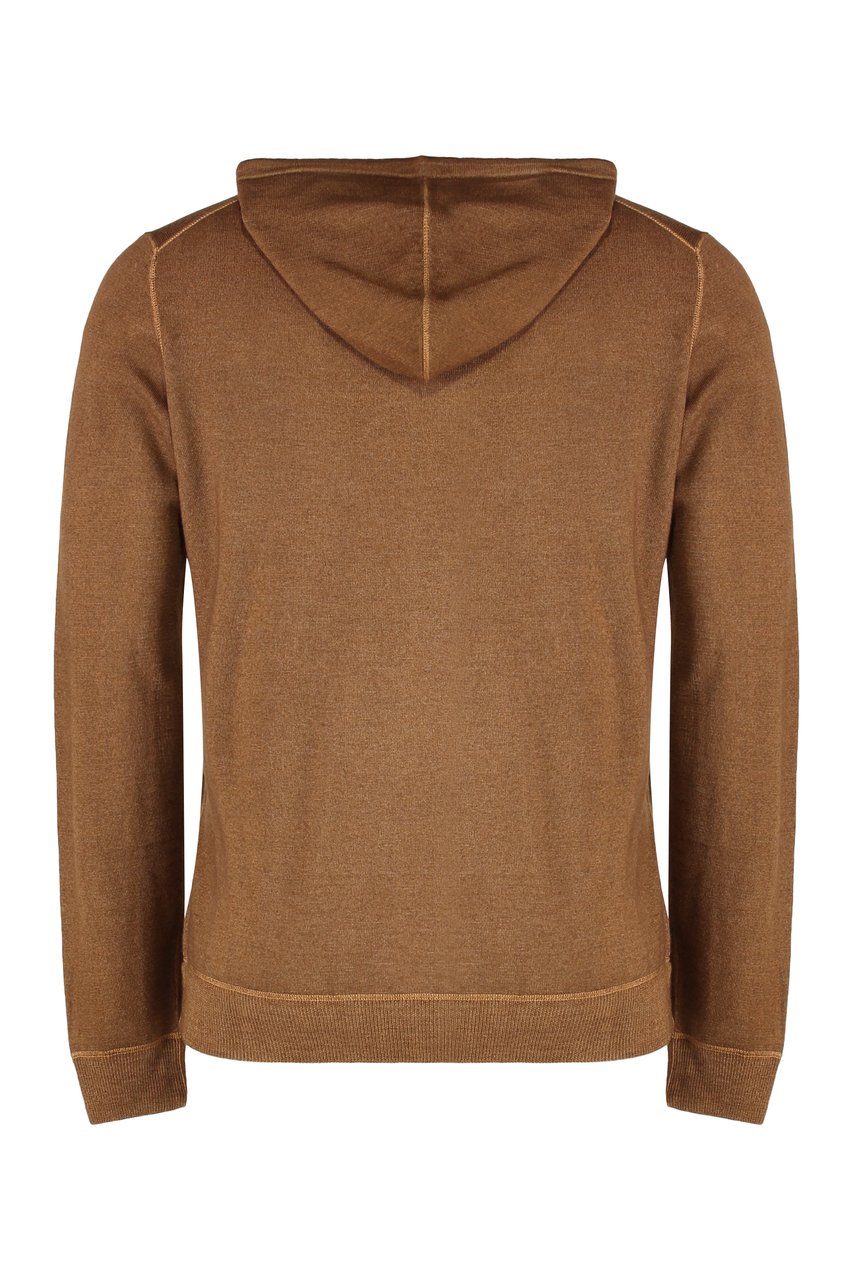 Moorer Zane knitted hoodie Bruin