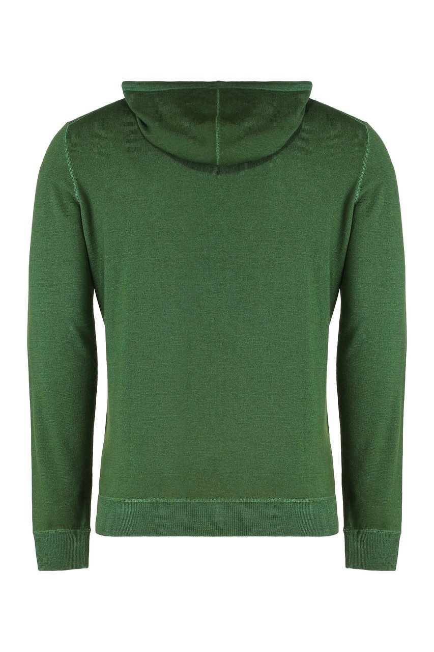 Moorer Zane knitted hoodie Groen