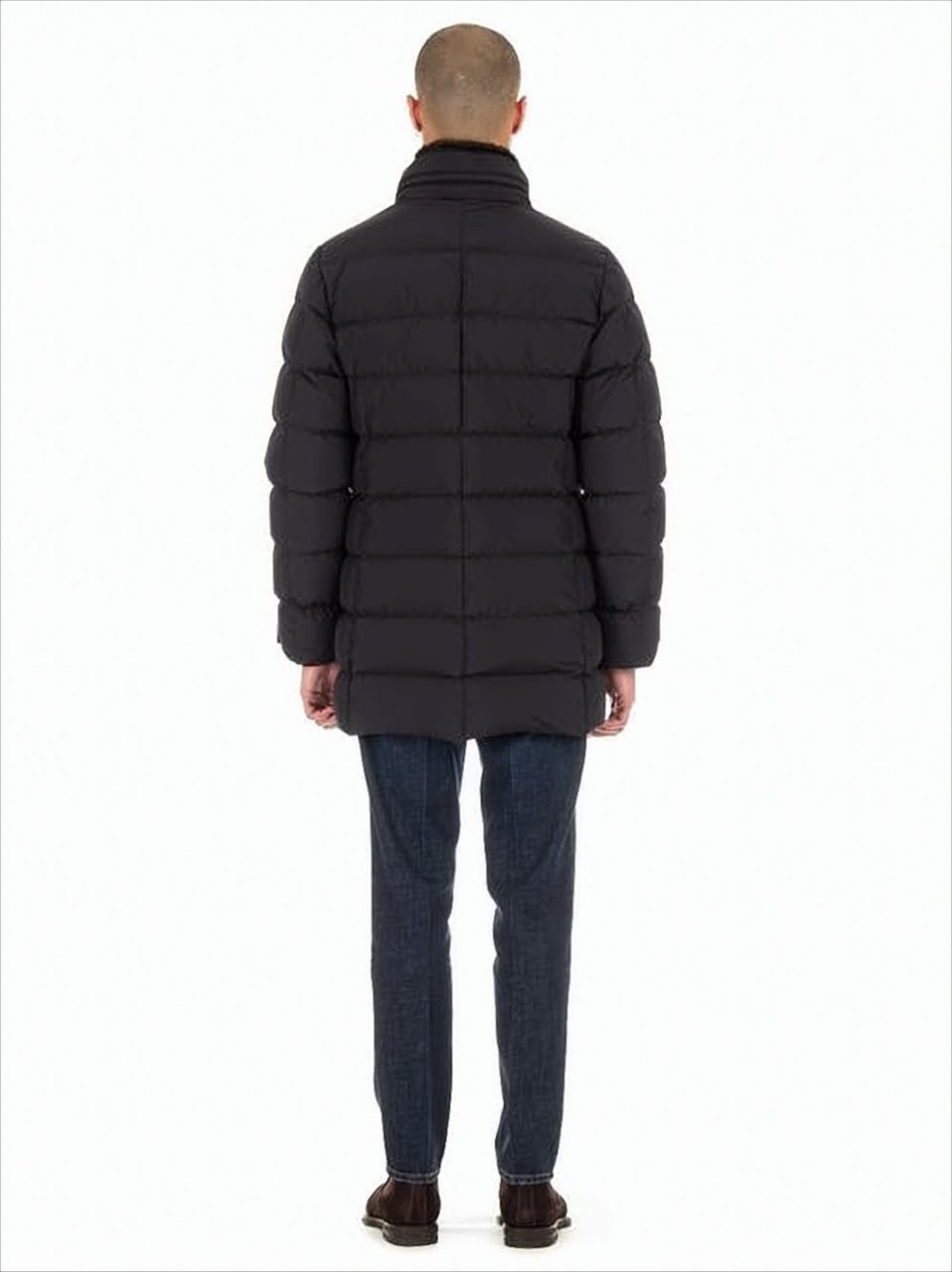 Moorer Double-Breasted Down Jacket with Beaver Collar Zarbo-Stp Zwart
