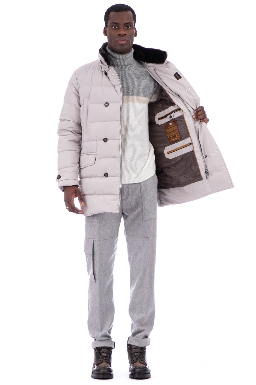 Moorer Zarbo-Stp Down Vest with Removable Beaver Collar Wit