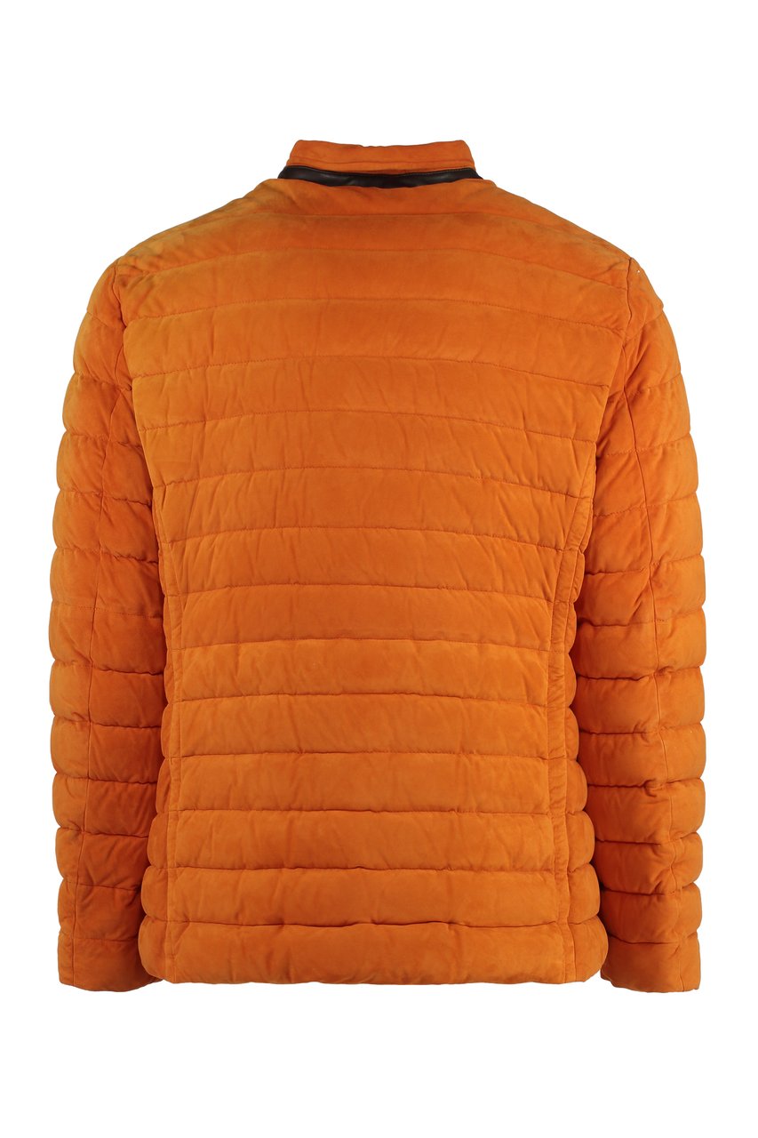 Moorer Zavyer leather padded jacket Oranje