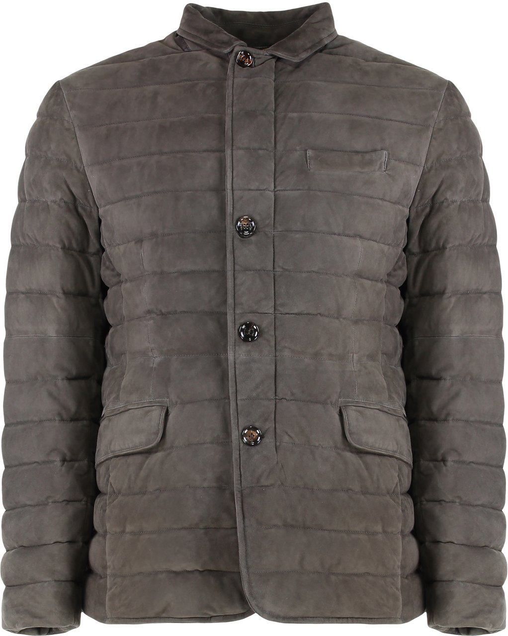 Moorer Zavyer leather padded jacket Grijs