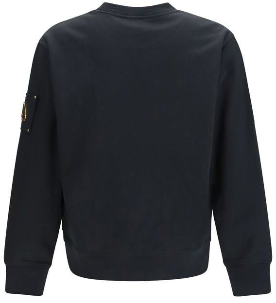 Moose Knuckles Black Cotton Sweatshirt Zwart