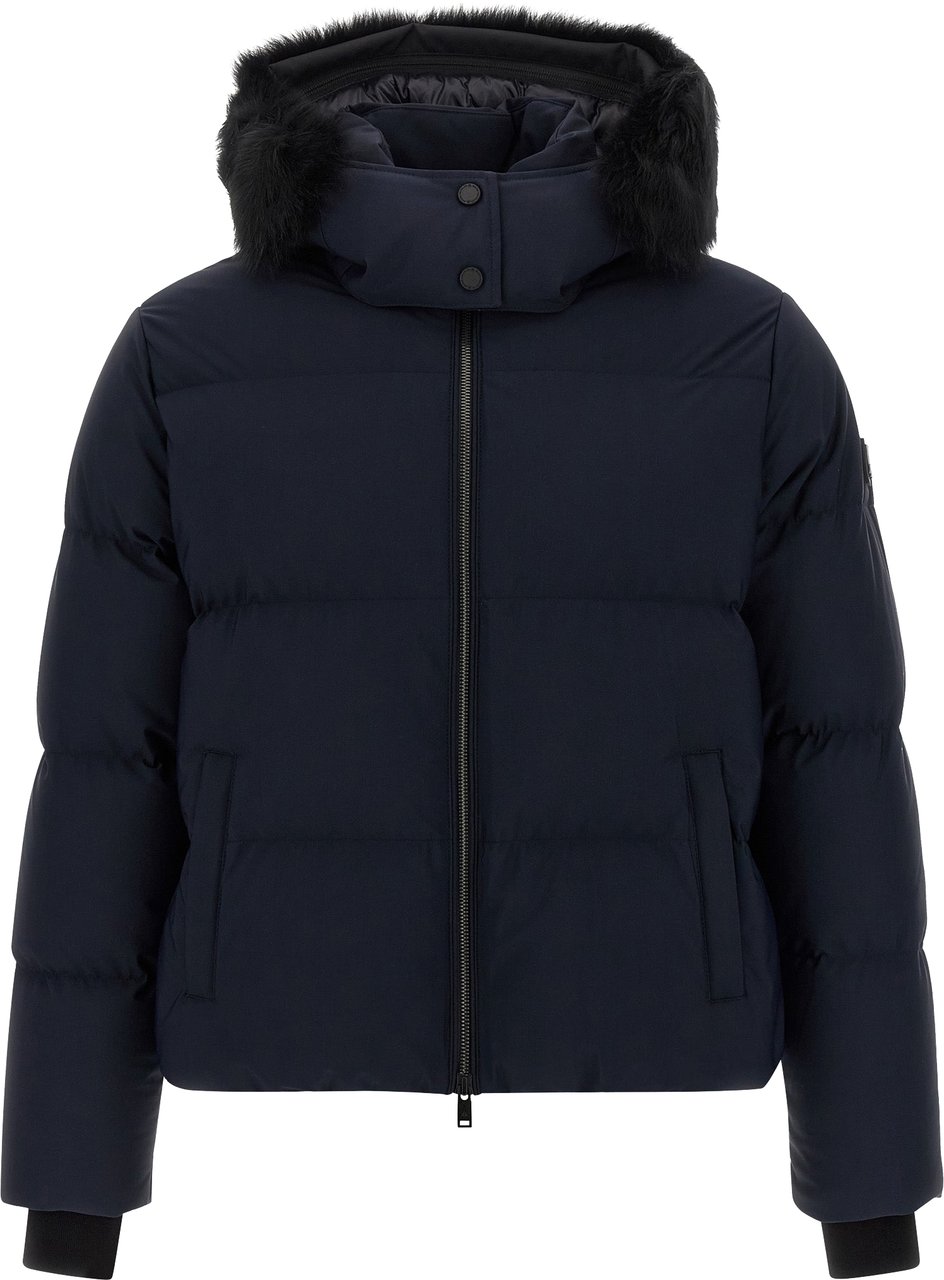 Moose Knuckles Blue Nylon Full-Length Jacket Blauw