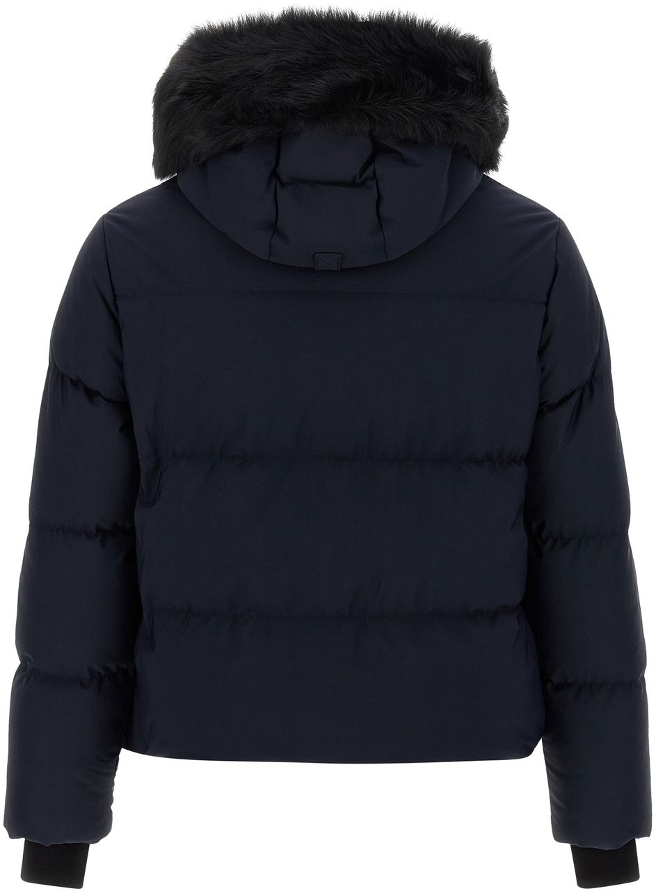 Moose Knuckles Blue Nylon Full-Length Jacket Blauw