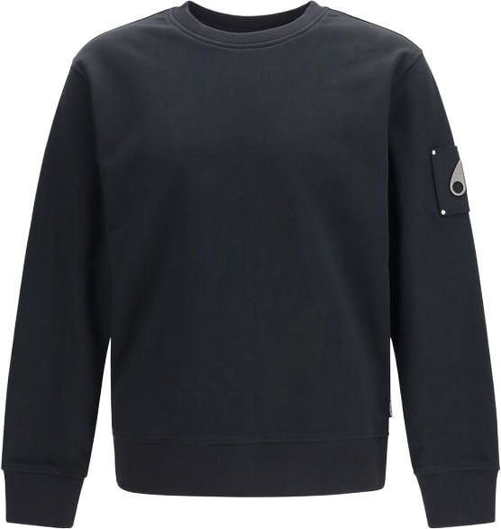 Moose Knuckles Black Cotton Sweatshirt Zwart