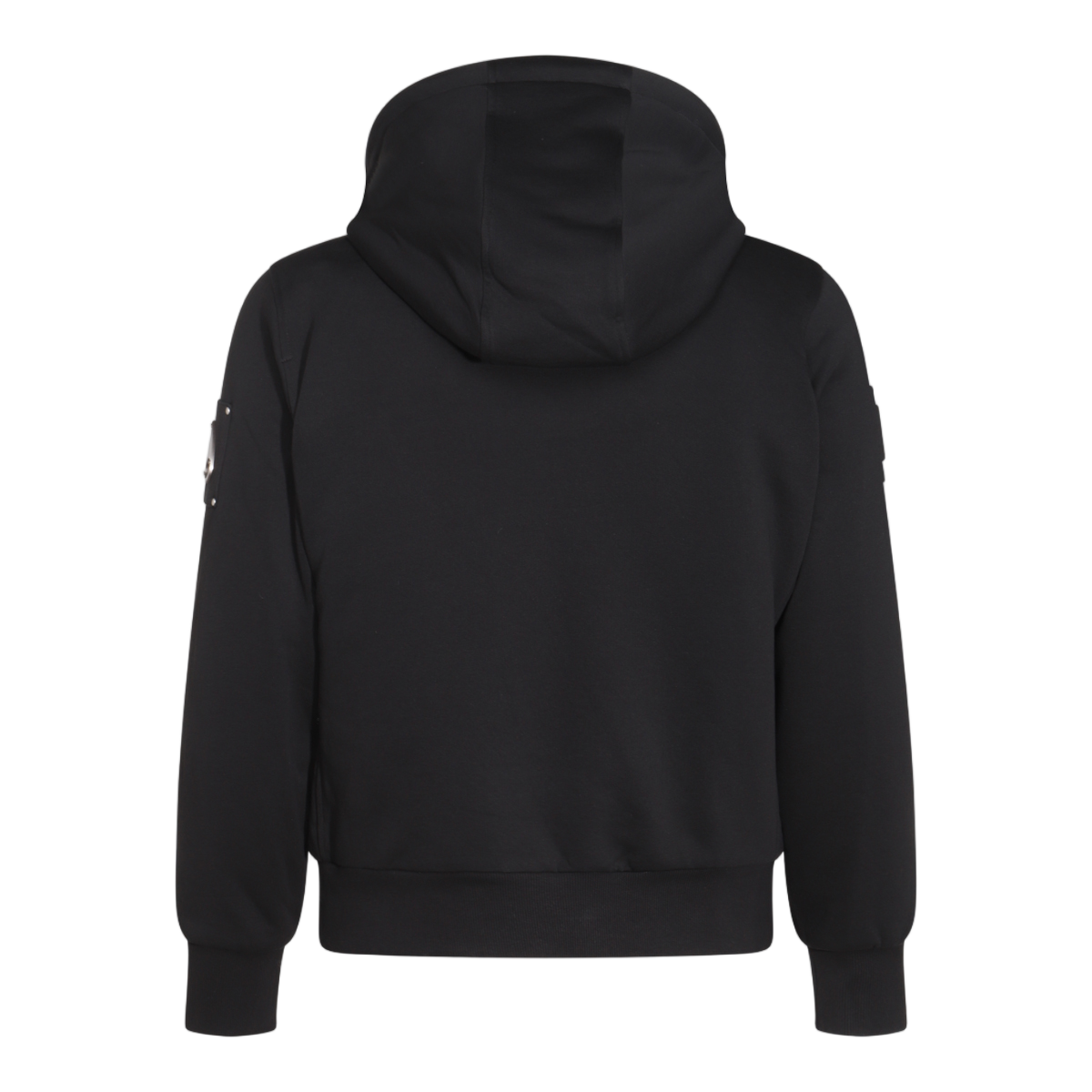 Moose Knuckles Black Cotton Blend Sweatshirt with Removable Bunny Insert and Zip Closure Zwart