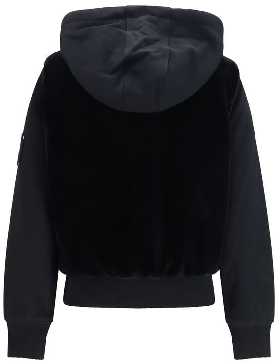Moose Knuckles Black Cotton Sweatshirt Zwart