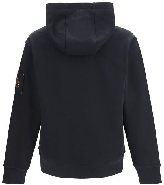 Moose Knuckles Black Cotton Sweatshirt Zwart