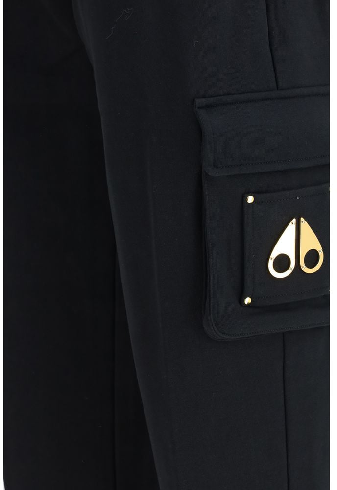 Moose Knuckles Black Cotton Casual Pants Zwart