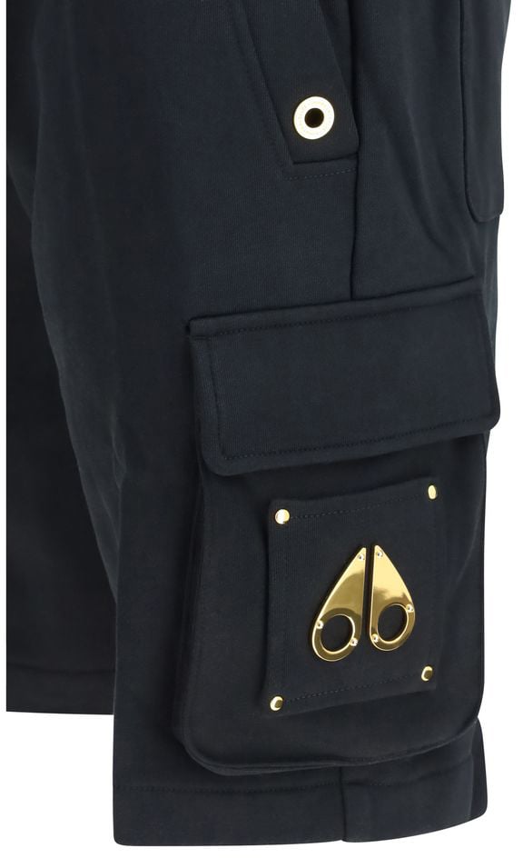 Moose Knuckles Black Cotton Bermuda Shorts Zwart