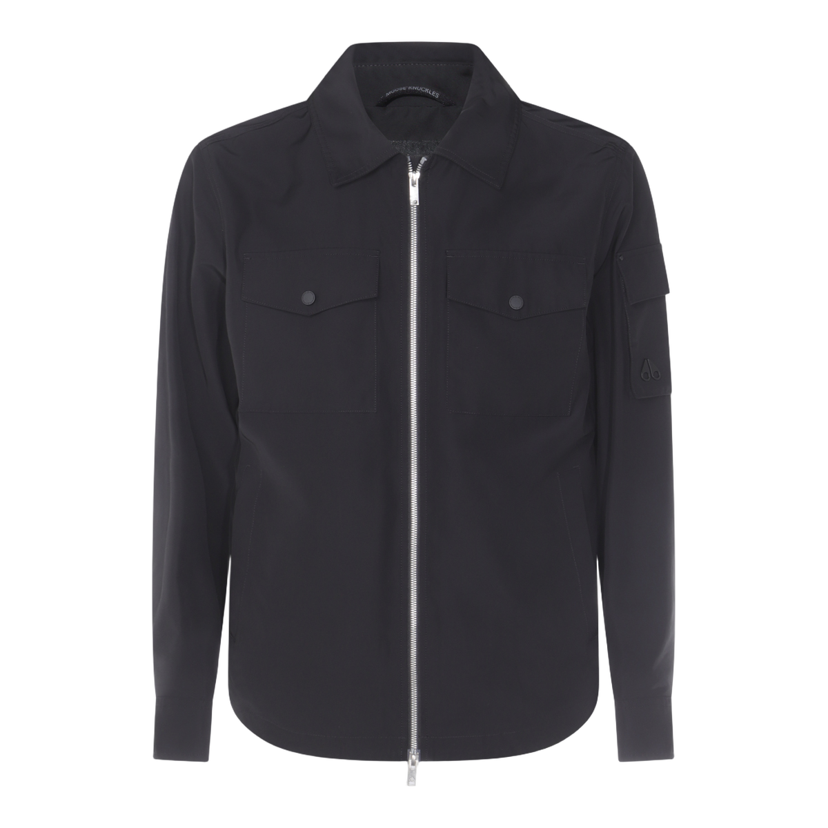 Moose Knuckles Black Jacket with Front Zipper Closure Zwart