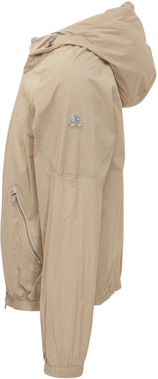 Moose Knuckles Giacca con Cappuccio e Zip Beige