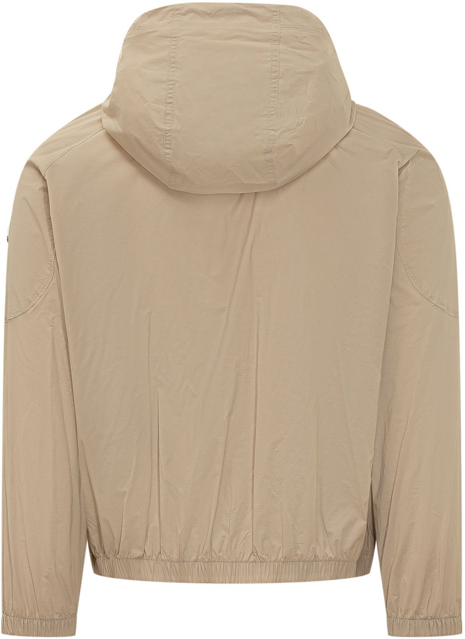Moose Knuckles Giacca con Cappuccio e Zip Beige