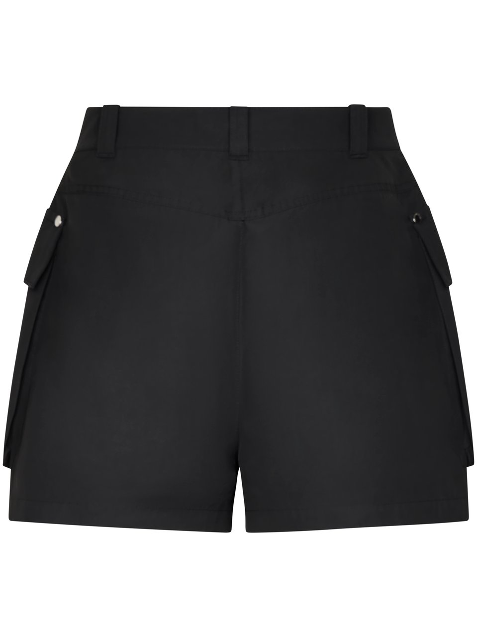Moose Knuckles Mid-Thigh Black Shorts with Flap Pockets Zwart
