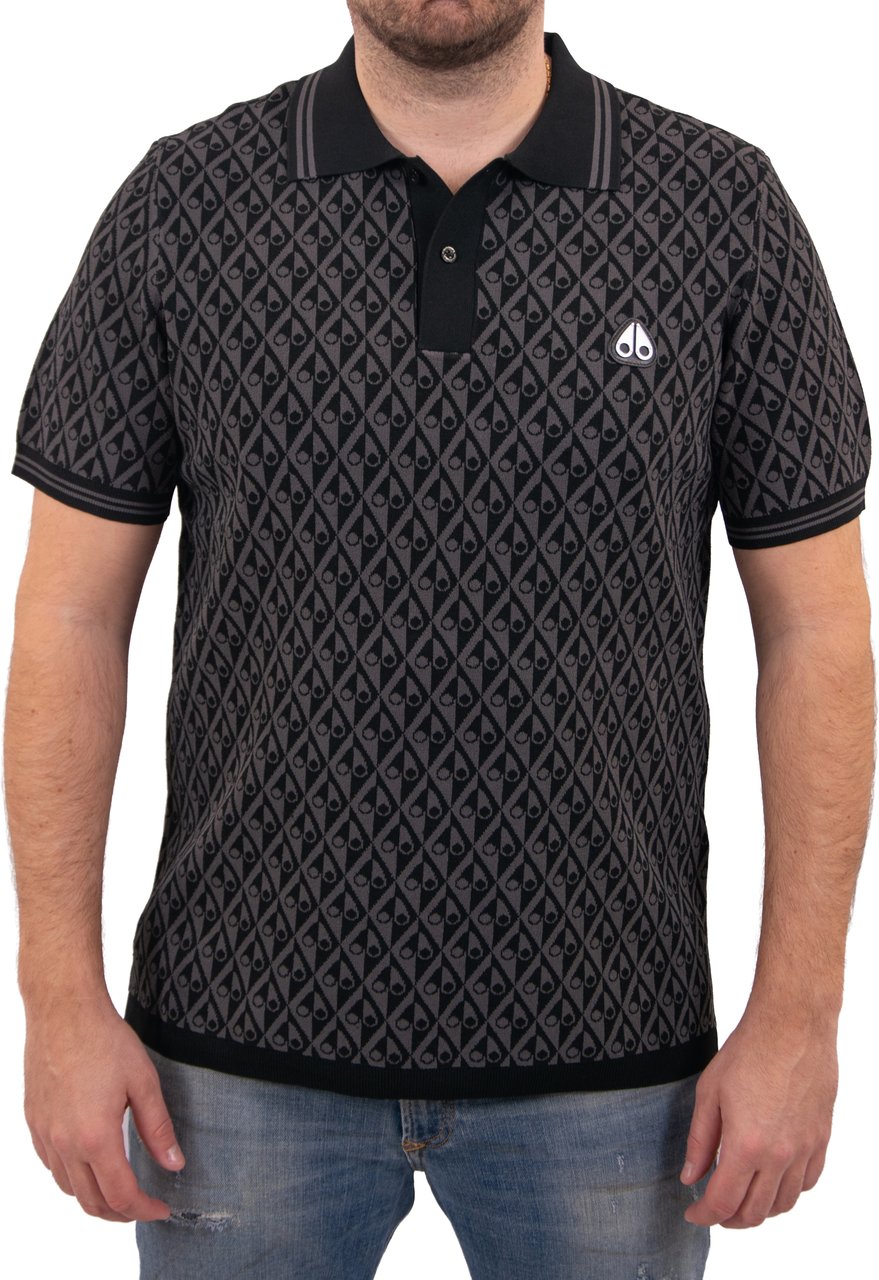 Moose Knuckles Apex Knit Polo Mono Zwart
