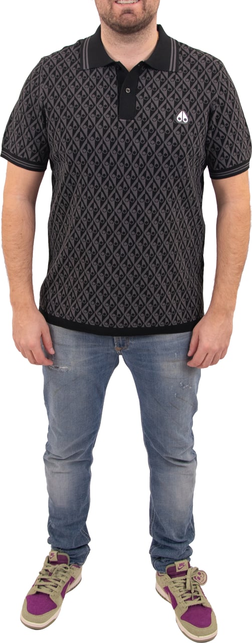 Moose Knuckles Apex Knit Polo Mono Zwart