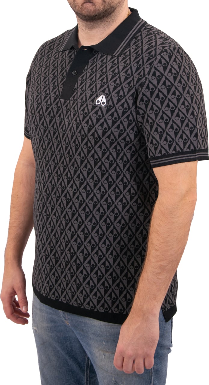 Moose Knuckles Apex Knit Polo Mono Zwart
