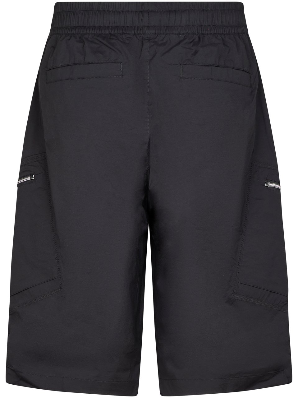 Moose Knuckles Relaxed Fit Black Cargo Shorts with Zippered Pockets Zwart