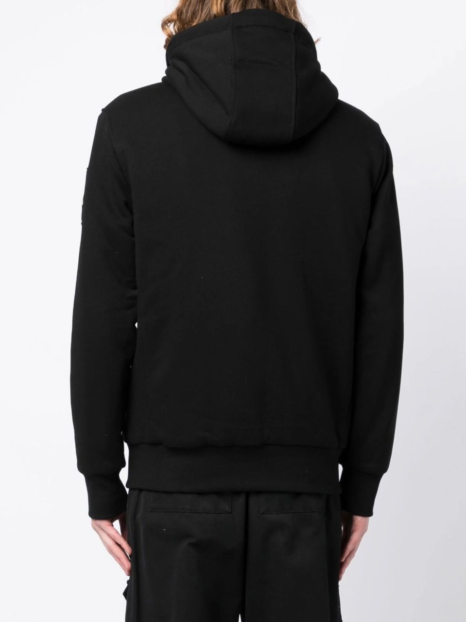 Moose Knuckles Minimalist Black Hoodie With Functional Design Zwart