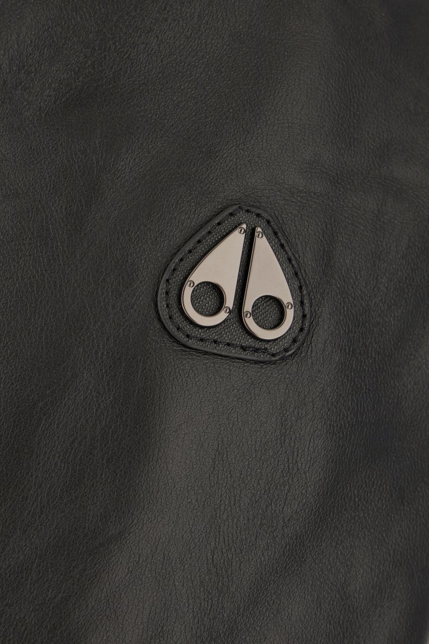 Moose Knuckles Moose Knuckles Black synthetic leather jacket Zwart