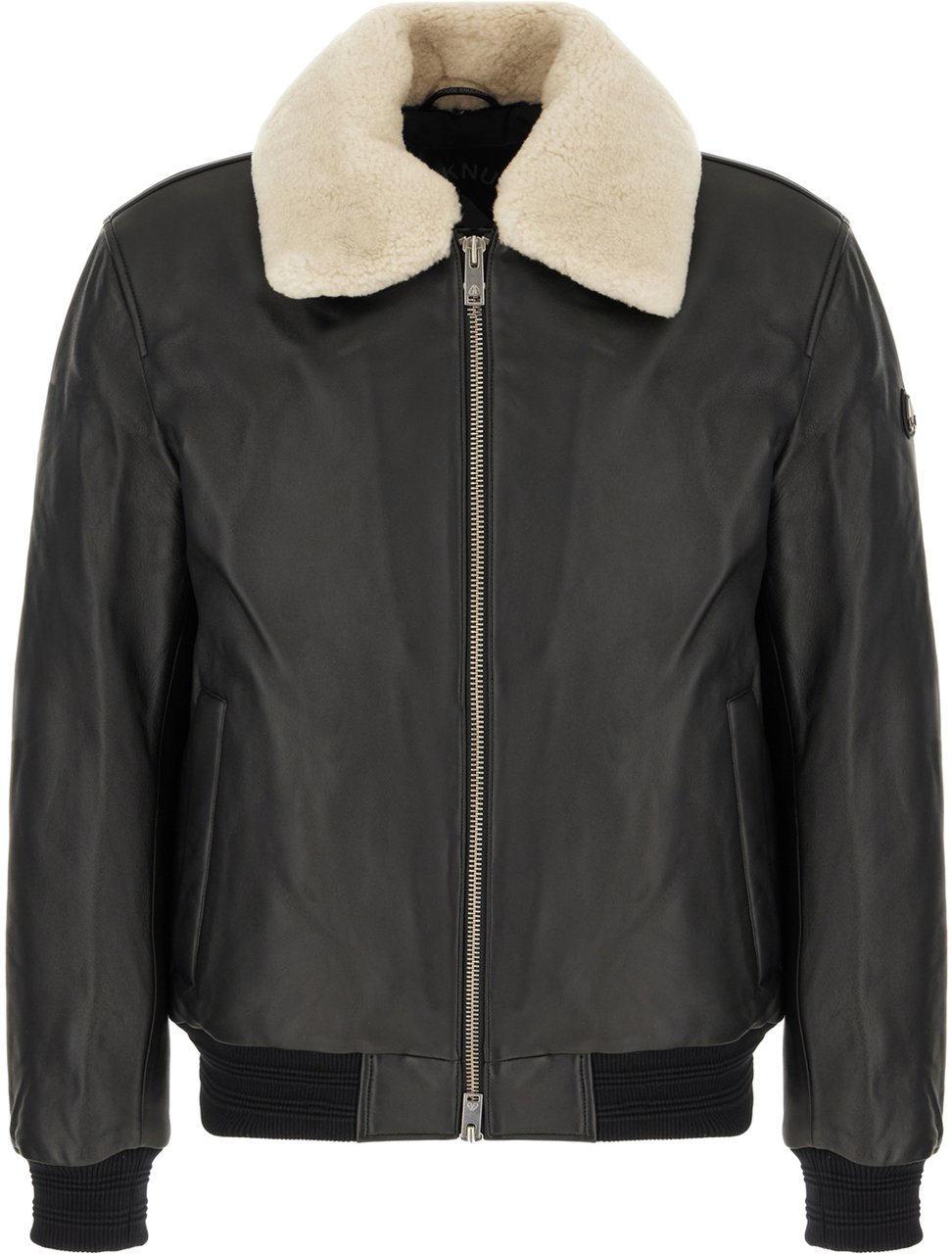Moose Knuckles Moose Knuckles Black synthetic leather jacket Zwart