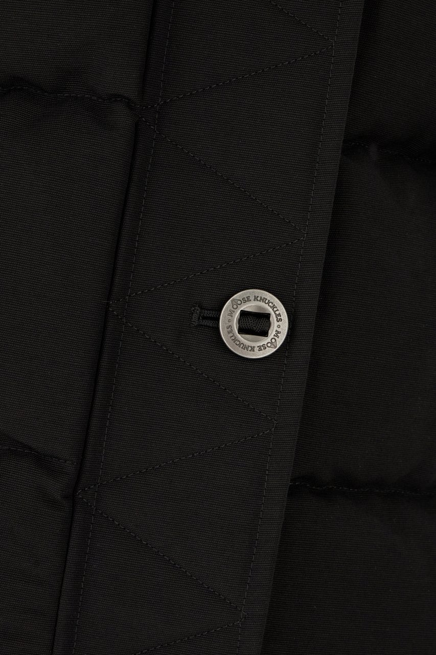 Moose Knuckles Moose Knuckles Black cotton blend down jacket Zwart