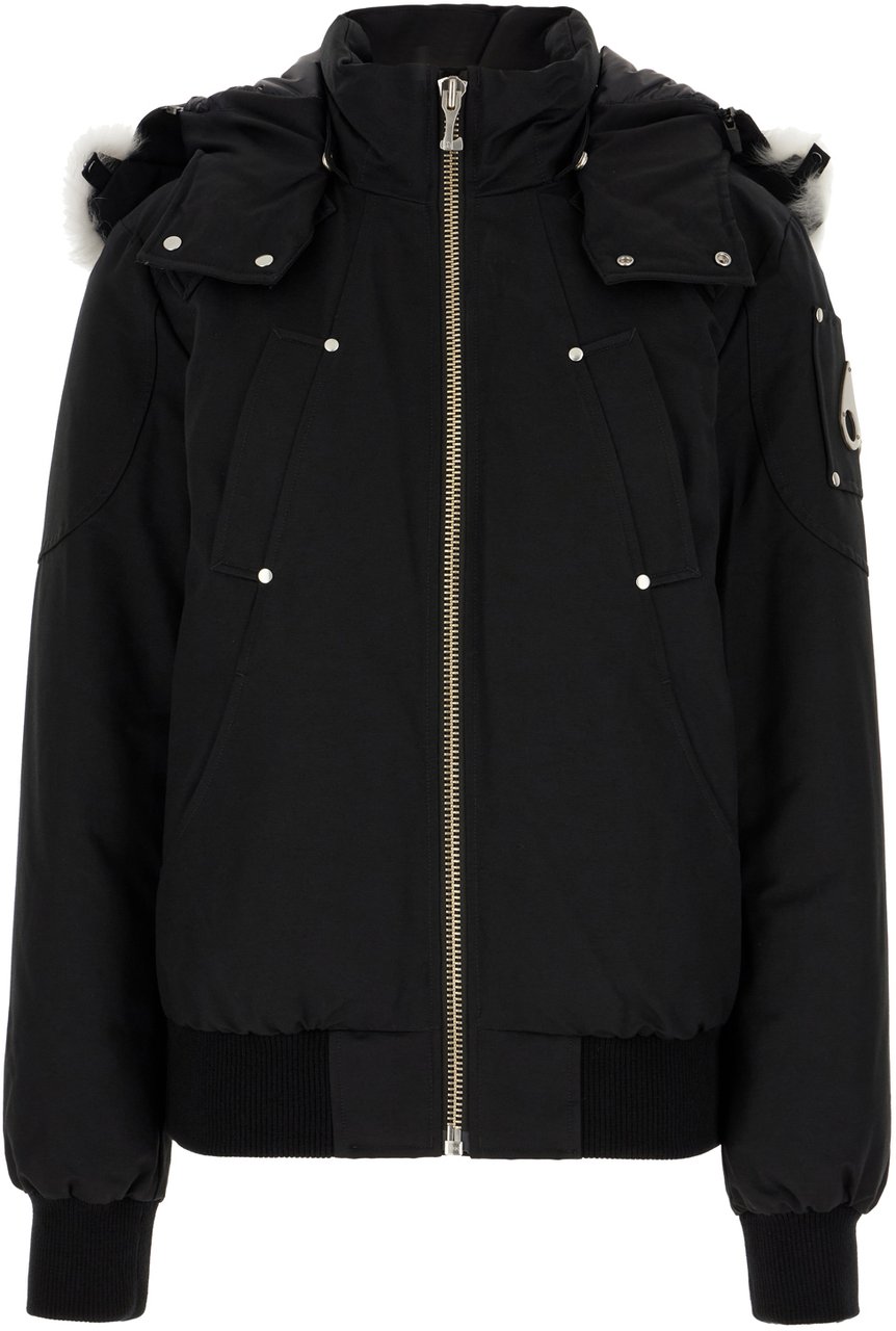 Moose Knuckles Moose Knuckles Black cotton blend down jacket Zwart