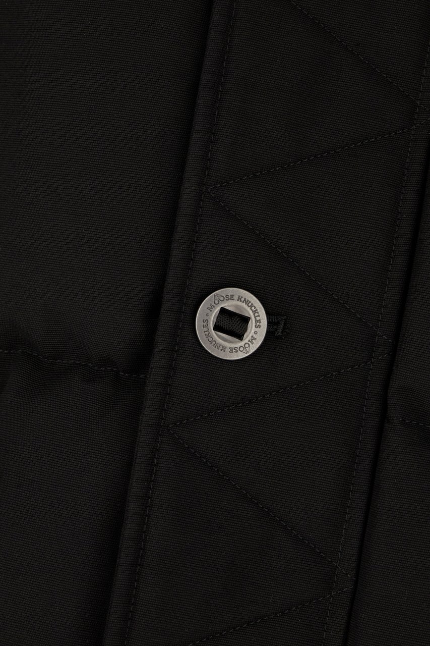 Moose Knuckles Moose Knuckles Black nylon down jacket Zwart