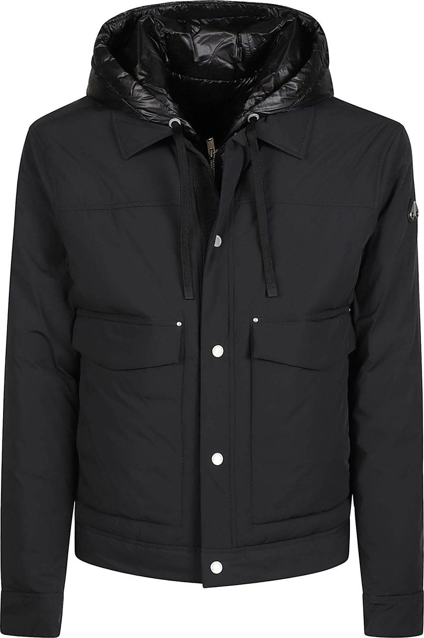 Moose Knuckles Brixton Down Trucker Jacket Black Zwart