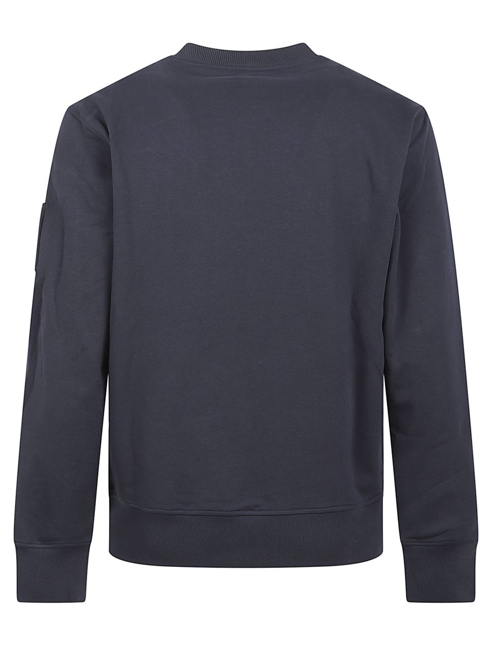 Moose Knuckles Minimalist Blue Cotton Sweater with Distinctive Patch Zwart