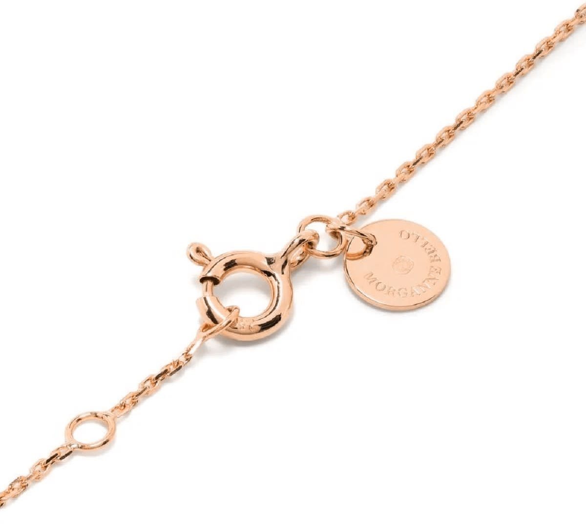 Morganne Bello Armband 1012P141 18k Roségoud Clover met 0,041crt Zwarte Diamanten 14-17cm Goud