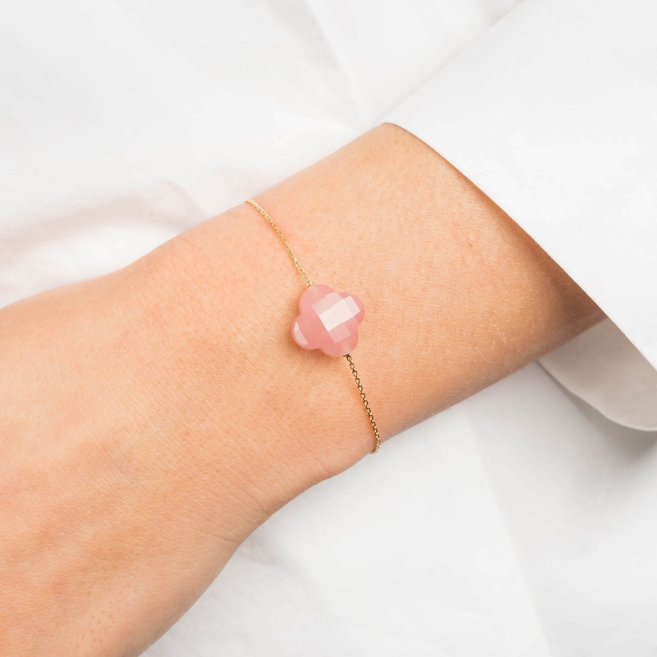 Morganne Bello Armband 1012YB145 18k Geelgoud met Quartz Guava 14-17cm Goud