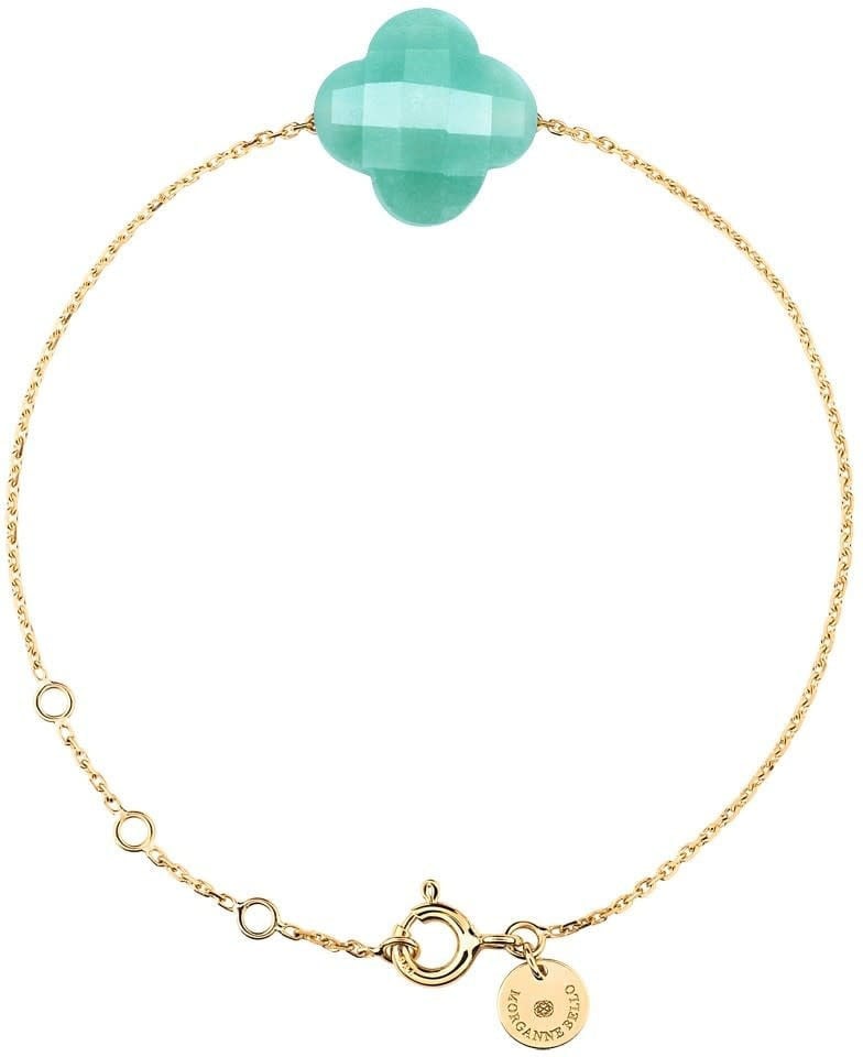 Morganne Bello Armband 1012YB1B195 18k Geelgoud Green Amazonite Clover 14-17cm Goud