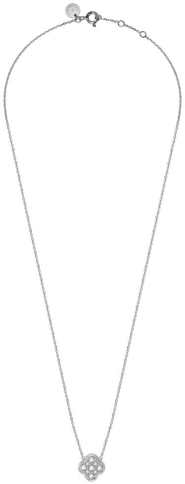 Morganne Bello Collier 1013W100 18k Witgoud 0.12crt G SI Briljant geslepen Diamant 42cm Zilver