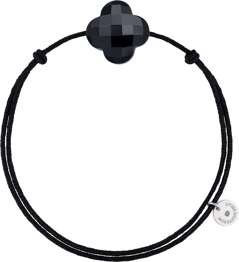 Morganne Bello Armband 1015X03B115 Friandise Cordon Bracelet Black Onyx on Black Cord Zwart