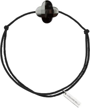 Morganne Bello Armband 1015X03B186 Friandise Cordon Trefle Hematite Argent Blanc Zwart