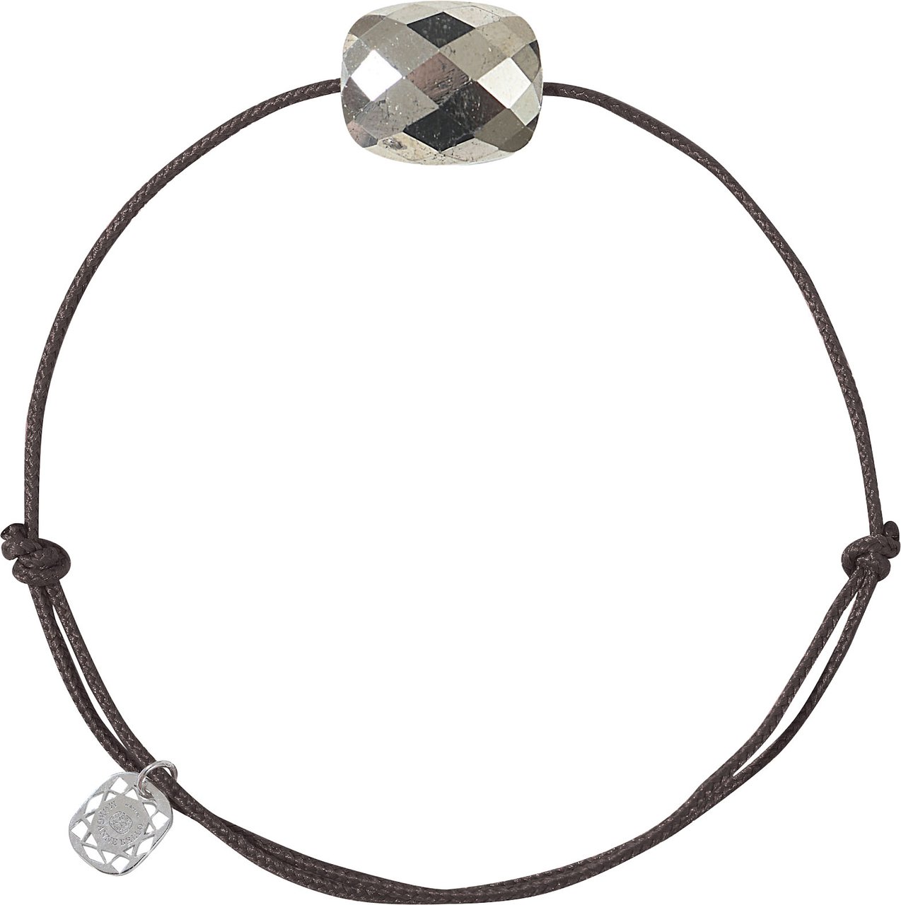 Morganne Bello Armband 1015X07A146 Chocolate Cord Pyrite Cushion Bruin