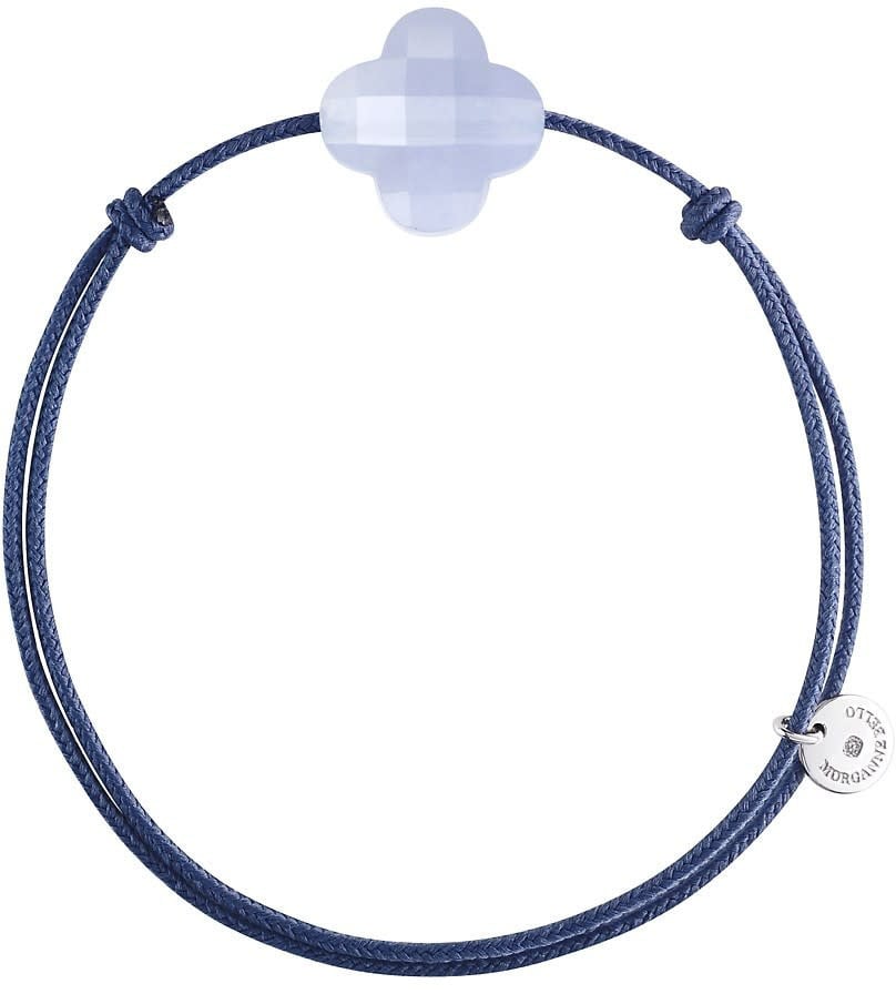 Morganne Bello Armband 1015X46B104 Blue Lace Agete Clover with Blue Cord Navy