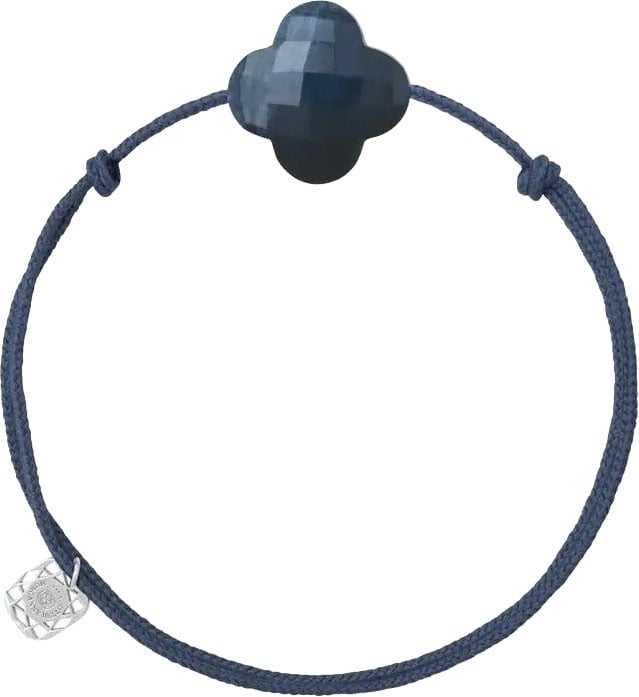 Morganne Bello Armband 1015X46B164 Friandise Cordon Bracelet-Trefle Pietersite Bleue-Argent Blanc Navy