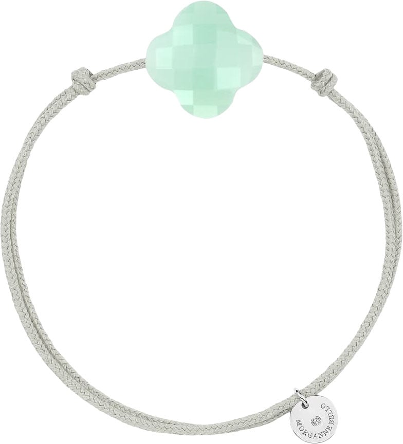 Morganne Bello Armband 1015X48B136 Mint Chrysoprase Clover with Mind Green Cord Lime