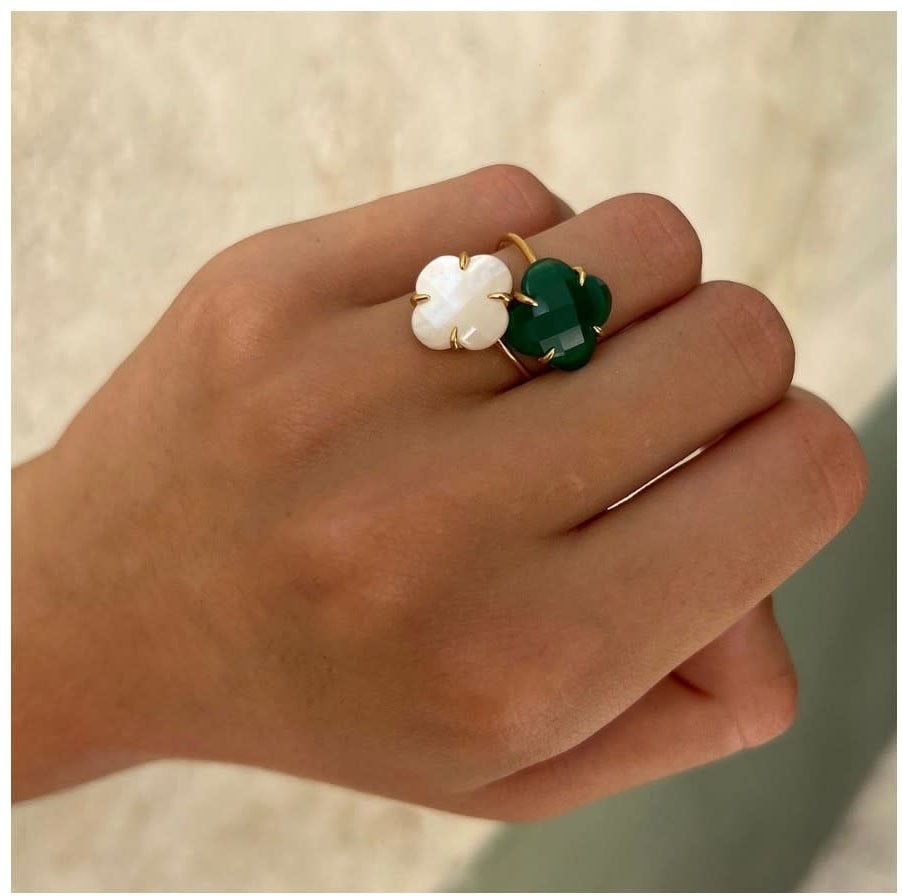 Morganne Bello Ring 7031YB111/54 18k Geelgoud Mother of Pearl Victoria Clover Maat 54 Goud