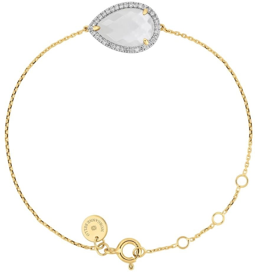 Morganne Bello Armband 82YP111D 18k Geelgoud Mother of Pearl Pear 0.144 crt G SI Briljant geslepen Diamant 14-17cm Goud